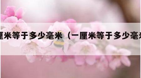 一厘米等于多少毫米（一厘米等于多少毫米呀）