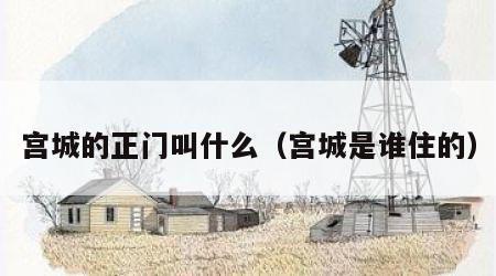 宫城的正门叫什么（宫城是谁住的）