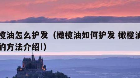 橄榄油怎么护发（橄榄油如何护发 橄榄油护发的方法介绍!）