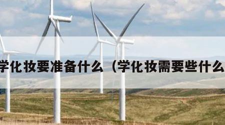 学化妆要准备什么（学化妆需要些什么）