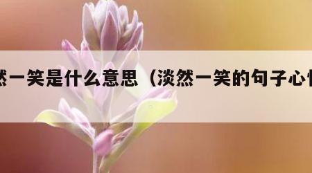 淡然一笑是什么意思（淡然一笑的句子心情说说）