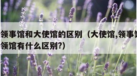 总领事馆和大使馆的区别（大使馆,领事馆,总领馆有什么区别?）