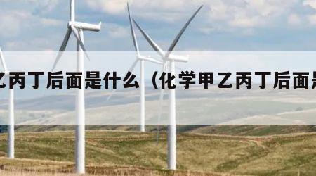 甲乙丙丁后面是什么（化学甲乙丙丁后面是什么）