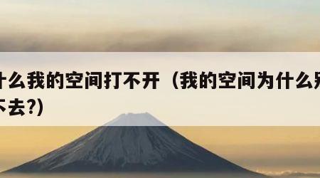 为什么我的空间打不开（我的空间为什么别人进不去?）