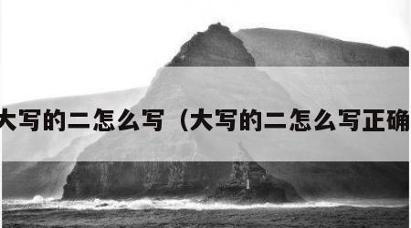 大写的二怎么写（大写的二怎么写正确）