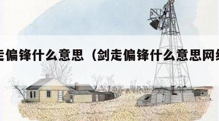 剑走偏锋什么意思（剑走偏锋什么意思网络用语）