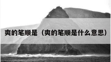 爽的笔顺是（爽的笔顺是什么意思）