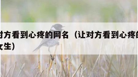 让对方看到心疼的网名（让对方看到心疼的网名女生）