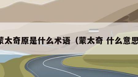蒙太奇原是什么术语（蒙太奇 什么意思）