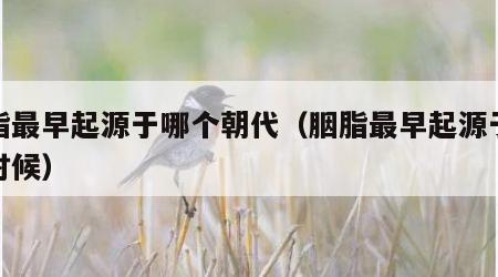 胭脂最早起源于哪个朝代（胭脂最早起源于什么时候）