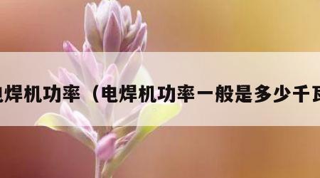 电焊机功率（电焊机功率一般是多少千瓦）