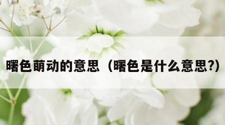 曙色萌动的意思（曙色是什么意思?）