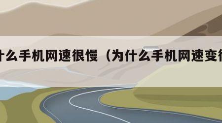 为什么手机网速很慢（为什么手机网速变得很慢）
