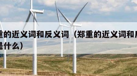 郑重的近义词和反义词（郑重的近义词和反义词是什么）