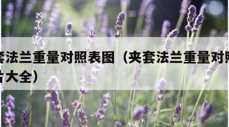 夹套法兰重量对照表图（夹套法兰重量对照表图片大全）