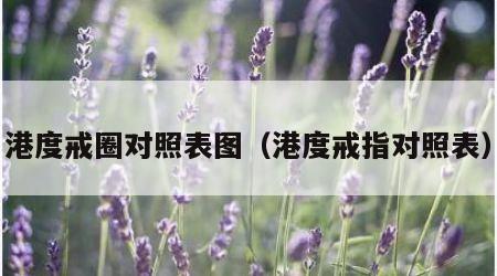 港度戒圈对照表图（港度戒指对照表）