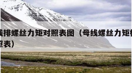 母线排螺丝力矩对照表图（母线螺丝力矩标准参照表）