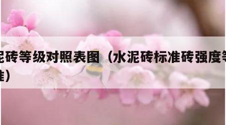 水泥砖等级对照表图（水泥砖标准砖强度等级标准）