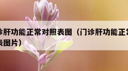 门诊肝功能正常对照表图（门诊肝功能正常对照表图片）