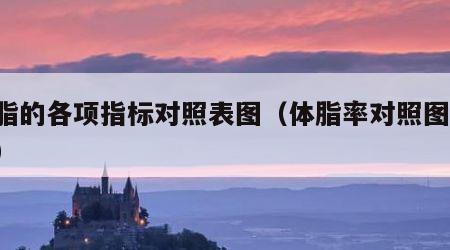 体脂的各项指标对照表图（体脂率对照图 标准）