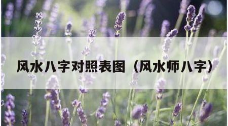 风水八字对照表图（风水师八字）