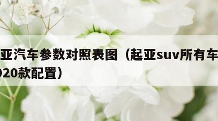 起亚汽车参数对照表图（起亚suv所有车型2020款配置）