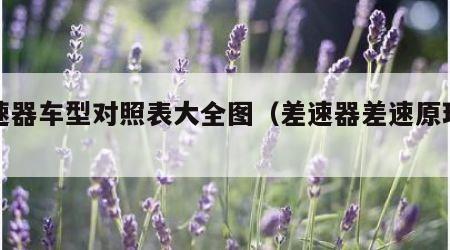 差速器车型对照表大全图（差速器差速原理图）