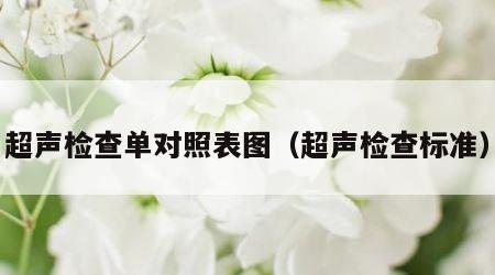 超声检查单对照表图（超声检查标准）