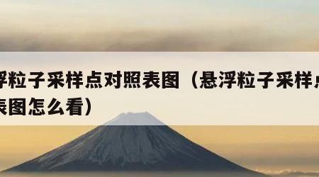 悬浮粒子采样点对照表图（悬浮粒子采样点对照表图怎么看）
