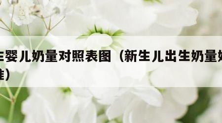 出生婴儿奶量对照表图（新生儿出生奶量好多标准）