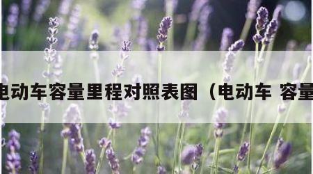 电动车容量里程对照表图（电动车 容量）