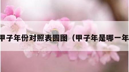 甲子年份对照表圆图（甲子年是哪一年）