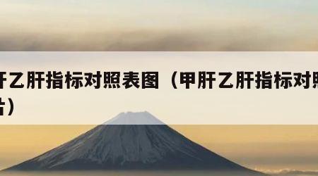甲肝乙肝指标对照表图（甲肝乙肝指标对照表图片）