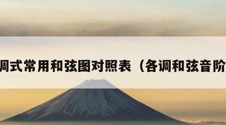 各调式常用和弦图对照表（各调和弦音阶图）