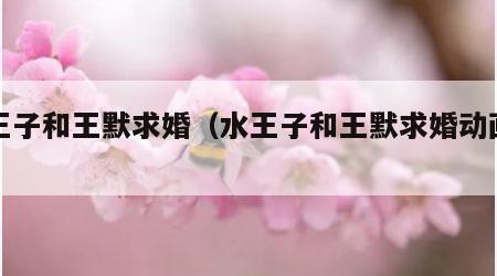 水王子和王默求婚（水王子和王默求婚动画片）