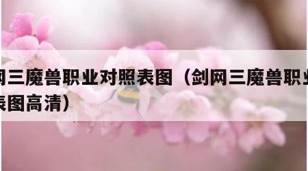 剑网三魔兽职业对照表图（剑网三魔兽职业对照表图高清）