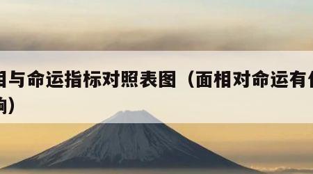 面相与命运指标对照表图（面相对命运有什么影响）