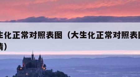大生化正常对照表图（大生化正常对照表图片高清）