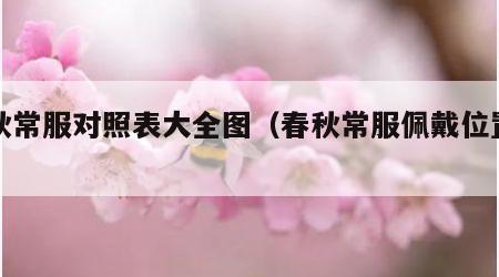 春秋常服对照表大全图（春秋常服佩戴位置图片）