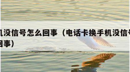 手机没信号怎么回事（电话卡换手机没信号怎么回事）