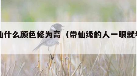 狐仙什么颜色修为高（带仙缘的人一眼就看出）