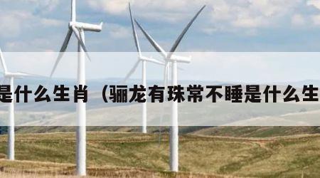 睡是什么生肖（骊龙有珠常不睡是什么生肖）