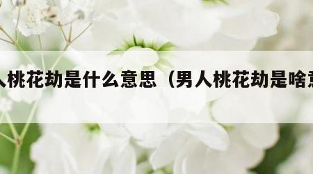 男人桃花劫是什么意思（男人桃花劫是啥意思）