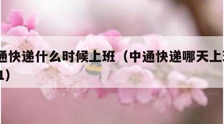 中通快递什么时候上班（中通快递哪天上班2021）