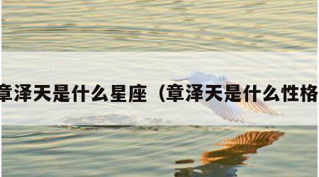 章泽天是什么星座（章泽天是什么性格）