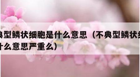 不典型鳞状细胞是什么意思（不典型鳞状细胞是什么意思严重么）