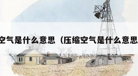 空气是什么意思（压缩空气是什么意思）