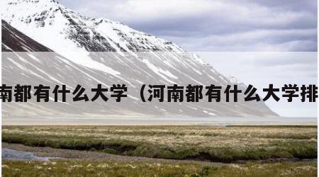 河南都有什么大学（河南都有什么大学排名）