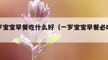 一岁宝宝早餐吃什么好（一岁宝宝早餐必吃五种）