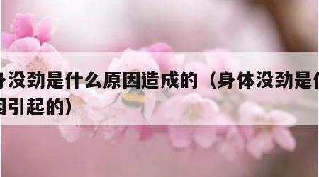 浑身没劲是什么原因造成的（身体没劲是什么原因引起的）